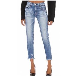 Moussy Vintage Keller Taper Jeans Cropped Blue 29
